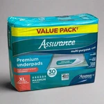 Assurance (30 Pack) Premium Underpads Maximum Absorbency Xl White 617779. Fixed Price $12.32.