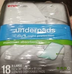 Cvs Health Underpads Xl 23''X36" 18PACK Scented Disposable Sheets Bed Floor. Fixed Price $10.99.