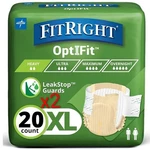 Fitright Optifit Extra+ Absorption Adult Diapers Leak Stop Guards, 40 Ct Xl. Fixed Price $28.70.