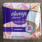 Always Discreet Underwear For Sensitive Skin, Maximum+ Absorbency 14. Fixed Price $24.99.