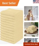 Luxurious 12 Unbleached Cotton Cloths Eco-friendly & Machine Washable. Fixed Price $13.79.