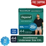 Depend Fresh Protection Fit-flex Incontinence Underwear For Men Maximum Xxl 44. Fixed Price $59.48.