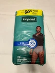 Depend Real Fit Underwear For Men, Size L, 28CT, Dry Shield And Odor Block, Gray. Fixed Price $32.99.