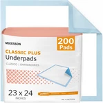 Classic Underpads, Incontinence Bed 23" X 24" 200 Count Light Absorbency. Fixed Price $60.51.