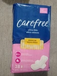 Carefree Ultra Thin Pads With Wings Regular 28 Count New. Fixed Price $6.00.