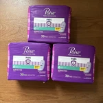 (3) Poise Reg Length Pads Level Light Contourfit+odor Control+drytouch 30-CT. Fixed Price $19.99.