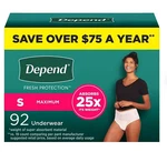 Depend Fresh Protection Adult Incontinence Underwear For Women Size Small 92. Fixed Price $67.95.