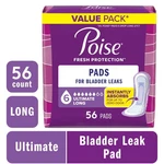 Poise Incontinence Pads For Women, 6 Drop Ultimate Absorbency, Long Length. Fixed Price $25.78.