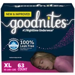 Goodnites Girls' Nighttime Bedwetting Underwear, Size Extra Large (95-140+ Lb.... Fixed Price $89.79.