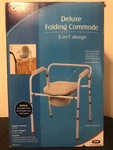 Carex 3-IN-1 Folding Bedside Commode Porta Potty Unopened Nib. Fixed Price $45.00.
