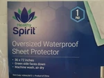 Healthy Spirit, Oversized Waterproof Sheet Protector, 36X72 New. Fixed Price $14.99.