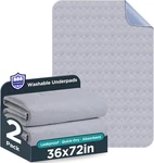 Washable Bed Pads 36" X 72" - Pack, Grey, Waterproof For Incontine.... Fixed Price $45.43.