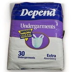 Depend Undergarments Adult Diapers 30 Ct Extra Absorbancy Buttons Vintage 1996. Fixed Price $22.00.