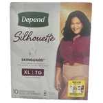 Depend Silhouette Underwear, Xl 50"-60", Maximum Absorbency, 3 Colors, 10 Count. Fixed Price $10.00.