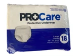 Procare Protective Underwear/adult Diapers Size Large Waist 44"-58". Fixed Price $13.00.