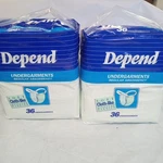 Vintage Depend Cloth-like 36 Count Bag Of 2 Unopened Packs Mid 1990S. Fixed Price $53.00.