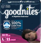 Goodnites Girls' Nighttime Bedwetting Underwear, Size Large (68-95 Lbs), 11 Ct,. Fixed Price $14.10.
