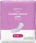 Amazon Basics Incontinence Pads For Women Long, Bladder Control, Postpartum, Max. Fixed Price $19.99.