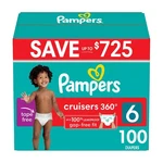 Pampers Cruisers 360 Diapers Gap-free Fit, Size (35+ Pounds), 100 Count. Fixed Price $73.99.
