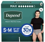 Men Small / Med Depend Fresh Protection Underwear 92-COUNT: Waist 34 Swc. Fixed Price $69.99.