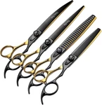 Fenice Peak 7" Dog Grooming Scissors Straight, Thinning, Curved, & Chunker. Fixed Price $129.00.