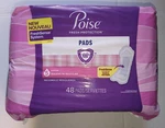Poise Fresh Protection Pads, 5 Drop Maximum Regular, 48 Count. Fixed Price $10.00.