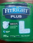Medline Fitright Plus Briefs 20 Pack Size Large Anti-leak Guard Adult Diapers. Fixed Price $39.99.