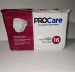 Procare Breathable Adult Briefs Medium, 32" - 44" Waist Max Absorbency, 16PC. Fixed Price $13.97.