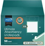 Inspire Ultimate Absorbency Disposable Bed Pads, Adhesive, X 36", 50 Count. Fixed Price $33.99.