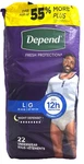 Depend Night Defense Disposable Underwear For Men, Large Grey 22 Pack.. Fixed Price $19.99.