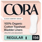 Stay Dry All Day - Cora Organic Cotton Bladder Liners 156 Count. Fixed Price $51.99.