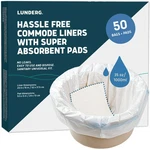 Lunderg Commode Liners With Absorbent Pads - Value Pack Medical Grade 50 Count. Fixed Price $46.81.