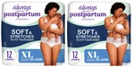 Always Discreet Postpartum Underwear Maxi Pad - Xl 12CT 2PK. Fixed Price $19.75.