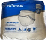 Attends Briefs Adult Diapers Large 18 Count Pack 44" To 58" Extra Heavy. Fixed Price $9.99.