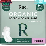 Rael Organic Cotton Cover Pads Petite Light Wings 28 Count. Fixed Price $19.48.