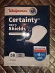 Walgreens Certainty Men's Shields, Light Absorbency One Size 58 Ct. Fixed Price $9.09.