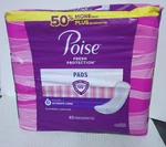 Poise Fresh Protection 6 Drop Ultimate Long 45 Count Incontinent Bladder Pads. Fixed Price $34.95.