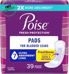 Poise Incontinence & Postpartum Pads, 7 Drop Ultra Absorbency Long Length, 39 Ct. Fixed Price $31.25.