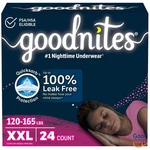 Goodnites Girls' Nighttime Bedwetting Disposable Underwear -size Xxl 24CT. Fixed Price $35.61.