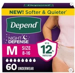 Depend Night Defense Women Incontinence Underwear Size 60CT - New. Fixed Price $73.00.
