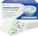 Kovevo 60 Pack Commode Liners With Absorbent Pads, Bedside And. Fixed Price $37.01.