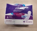 Always Discreet Incontinence Pads, Heavy Absorbency, Regular Length, 48 Count. Fixed Price $13.99.