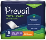 Prevail Total Care Underpad, 30 X 36 Inch Polymer Heavy Absorbency, Bag Of 10. Fixed Price $17.71.