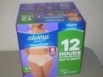 Always Discreet Essentials Underwear For Women, Maximum, 56CT, S/m Sizes 2-14. Fixed Price $39.95.