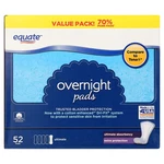 Equate Overnight Women's Incontinence Pads, Ultimate, 52 Count. Fixed Price $38.49.