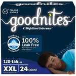 Goodnites Boys' Nighttime Bedwetting Disposable Underwear -size Xxl 24CT. Fixed Price $35.61.