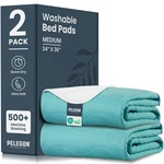 Bed Pads Washable Waterproof 34" 36" (pack 2) - 34X36, Teal. Fixed Price $27.43.