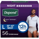 Depend Defense Adult Diapers Men Overnight Large Grey 56CT Disposable 4PK. Fixed Price $56.80.