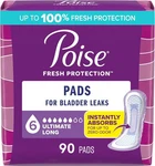Poise Incontinence Pads For Women -ultimate Long, 90 Count. Fixed Price $33.99.