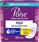 Poise Incontinence & Postpartum Pads, 7 Drop Ultra Absorbency Long Length, 39 Ct. Fixed Price $27.95.